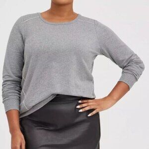Torrid Size 3X Ultra Soft Fleece Crew Neck Trim Detail Sweatshirt